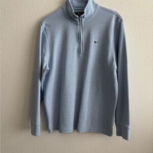 Vineyard Vines Men's Sky Blue Zip-Up Sweater